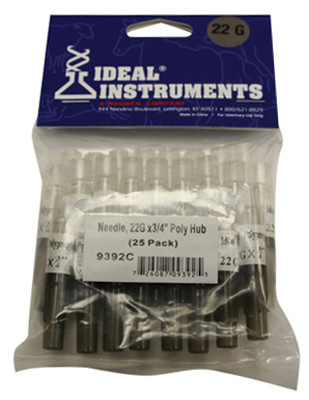Livestock Injection Needles, Disposable, 3/4 In. Poly Hub, 22-Ga., 25-Pk.