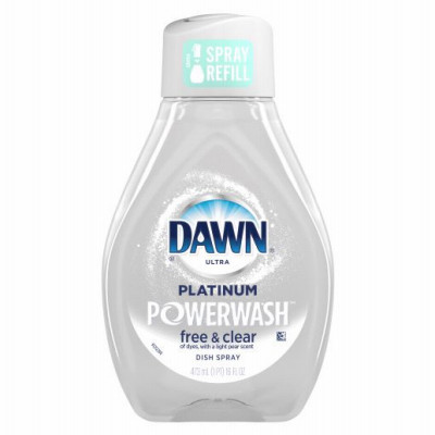 Ultra Free & Clear Powerwash Dish Spray Soap, Pear Scent, 16-oz. Refill