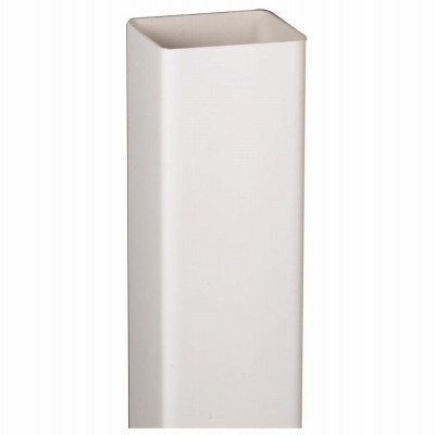 Downspout, Square, Vinyl, White, 10-Ft.