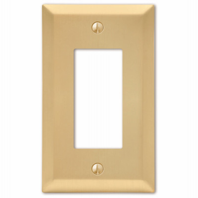 Century Wall Plate, Satin Brass, Steel, 1 Rocker