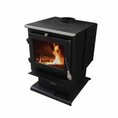 Huron Wood Stove, Matte Black, Heats Medium Areas up to 2500 Sq. Ft.