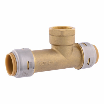 3/4 x 3/4 x 3/4 In. FIP Center Slip Push-Fit Pipe Tee, Lead Free