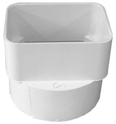 PVC Sewer & Drain Downspout Adapter, 3 x 4 x 4 In.