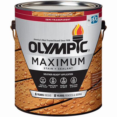 Maximum Deck, Fence & Siding Stain & Sealant, Exterior, Semi-Transparent Oil, Redwood, 1-Gallon