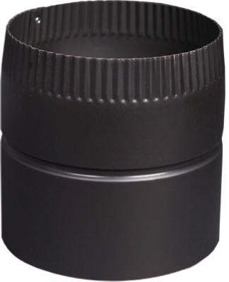 Black Stove Pipe Drip-Free Adapter, 24 Gauge, 6 x 6 In.