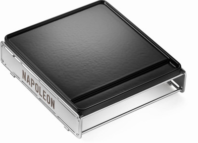 Porcelain-enameled Cast Iron Griddle with SS Rack for Small Sizzle Zone