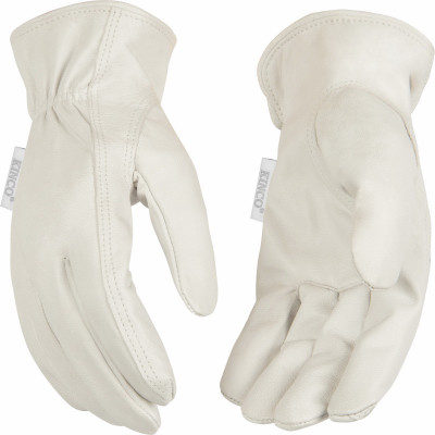Women's Grain Goatskin Driver Glove, Pearl Color, L
