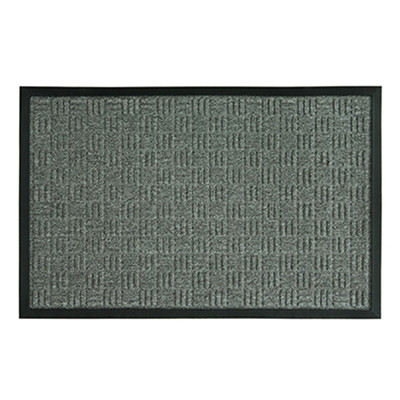 Floor Mat, Rubber Back, Parquet Gray, 24 x 36-In.