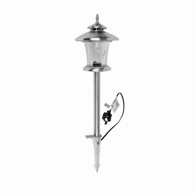 LED Pathway Light, Stainless Steel, Glass Lens, 17 In.