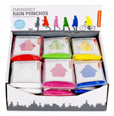 Emergency Rain Poncho, Assorted Colors (24 pieces)