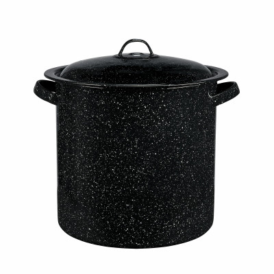 Stock Pot, Black Ceramic/Steel, 15-1/2-Qts.