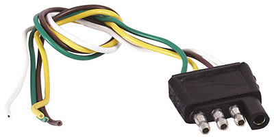 Trailer End Connector Harness, 4-Way Flat, 12 In.