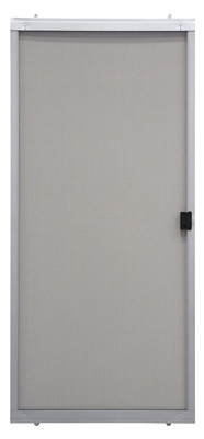 Sliding Patio Screen Door, Steel, White, Adjustable Height, 30-In. Wide