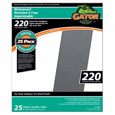 Sandpaper, Extra Fine 220-Grit, 9 x 11 In., 25-Ct.