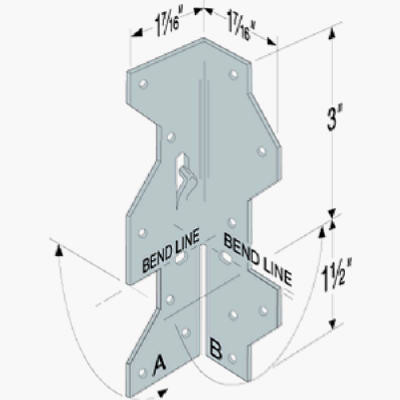 Framing Angle Z-Max, 90-Degree Angle, 18-Gauge Steel, 3 x 5 In.