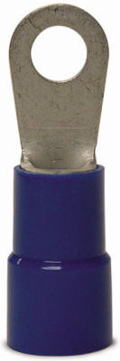 Ring Terminal, Vinyl Insulated Barrel, 6 Awg, Blue, 3/8-In., 4-Pk.