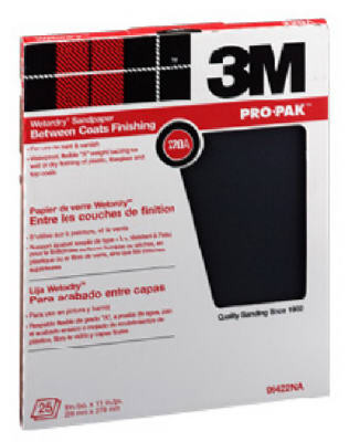 Silicon Carbide Sandpaper, 220-Grit, 9 x 11 In., 25-Ct.