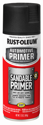 Automotive Spray Primer, Sandable, Black, 12 oz.