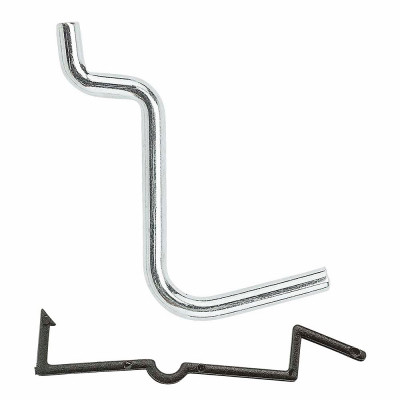 Pegboard Angle Hook, 1/8 In. Rod, Galvanized Steel, 1 In., 8-Pk.