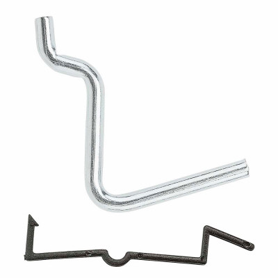 Pegboard Angle Hook, Fits 1/4 In., Zinc-Plated, 1-3/4 In., 6-Pk.