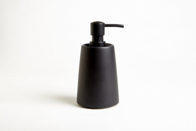 Crater Bathroom Soap Dispenser, Matte Black Ceramic
