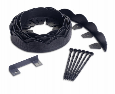 Scalloped No-Dig Landscape Edging, Black, 2.5 In. x 20 Ft.