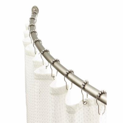 Curved Shower Curtain Rod, Chrome, 42 to 72 In.