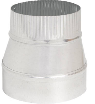 HVAC Duct Pipe Taper Reducer, Small End Crimped, 24 Gauge Galvanized, 8 x 10 In.
