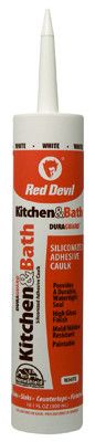 Duraguard Kitchen/Bath Siliconized Acrylic Caulk, White, 10.1-oz.