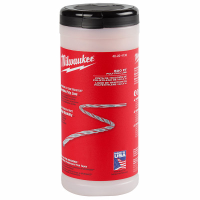 Pull Line, Polypropylene, Red Stripe, 500 Ft.