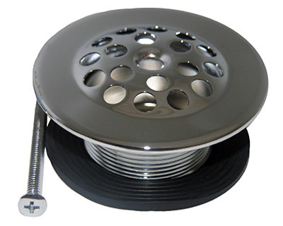 Bathtub Drain Shoe Strainer, Chrome Plated, 1-1/4 In. Fine Thread