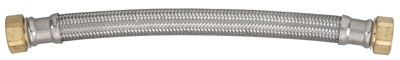 Water Heater Connector, Braided Stainless Steel, 3/4 FIP x 24 In.