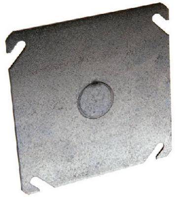 Flat Knockout Box Cover, 4 In. Square