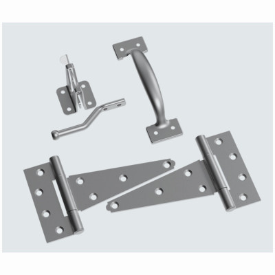 Gate Hardware Kit with T-Hinges, Galvanized