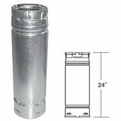 Pellet Vent Stove Pipe, Twist Lock, 3 x 24 In.