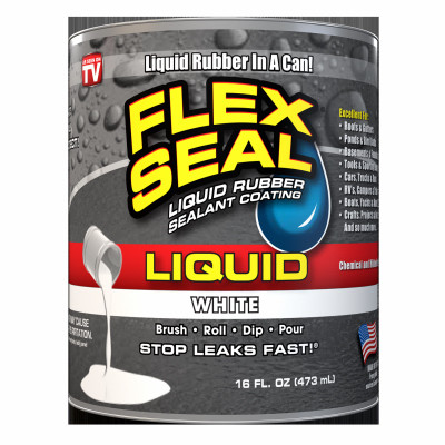 FLEX SEAL Liquid Rubber Sealant, White, 16-oz.