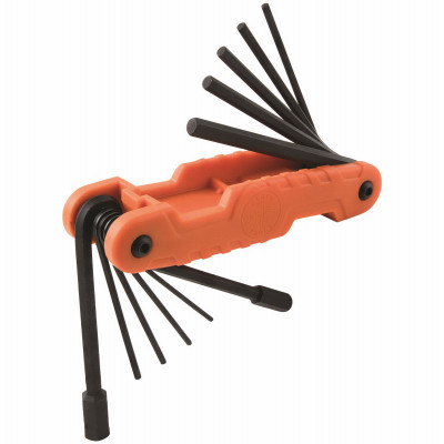 Fractional Inch-Sized Hex Key Set, Alloy Steel Blades, 11-Pc.