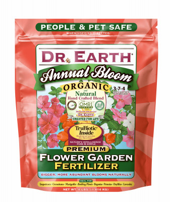 Annual Bloom Flower Garden Organic Fertilizer, 4-8-4 Formula, 4 Lb. Bag