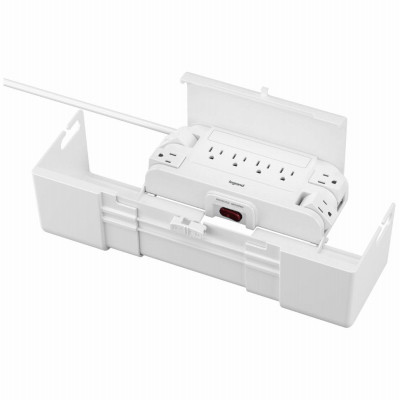 Powered Cable Management Box, White