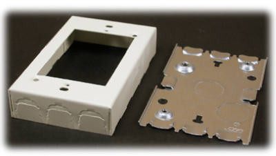 Ivory Metal Shallow Switch/Receptacle Box