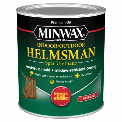 Minwax  Indoor/Outdoor Helmsman  Spar Urethane, Warm Gloss, Clear, 1 Quart