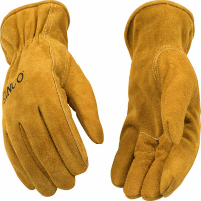 Full-Suede Cowhide Leather Gloves, Lined, XL