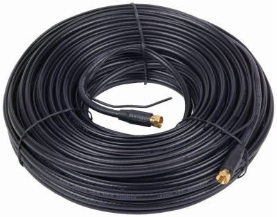 RG6 Coaxial Cable, Black, 100 Ft.