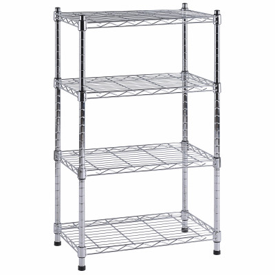 Chrome 4-Tier Wire Shelving Unit 20"W x 12"D x 32"H