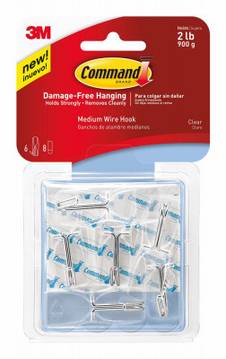 Command Toggle Hook, Clear, 6-Pk.