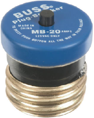 20-Amp 125V Edison Base Plug Fuse Circuit Breaker