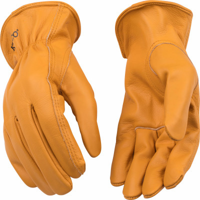 Full Grain Leather Buffalo Driver Gloves, Rust Color, Men's M