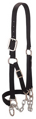 Heifer Halter, Black Nylon, Medium