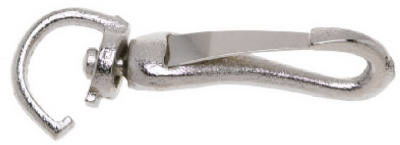 Swivel Spring Snap, Open Eye, Zinc Finish, 3/8-In.