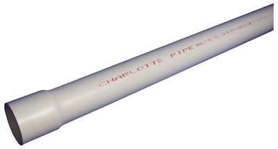 Schedule 40 DWV PVC Pipe, Bell End, Foam Core, 4-In. x 20-Ft.